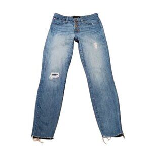 J. Crew 9" High-Rise Toothpick Button Fly Raw Hem Jeans